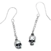 Alchemy Gothic Boucles d'oreilles Gothic de - Boucles D'Oreille Deadskull - pour Femme - couleur argent - Taille Standard