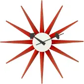 Vitra Sunburst Horloge Murale Red