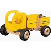 Goki Chariot à bascule en bois Goki jaune