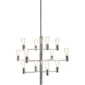 Herstal Manola Lustre (12) Chrome Dimmable LED - Belid 600 mm x 500 mm x 2500 mm