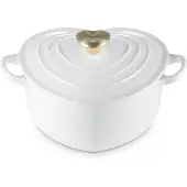 Le Creuset Herzbräter Herzknopf 20cm/1,9l, Poêle + casserole, Blanc
