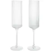 Ferm Living Ripple Flûtes à Champagne - Ensemble de 2 Clear