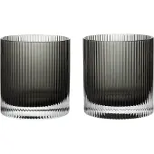Ferm Living Ripple Verres à Gobelet - Lot de 2 Smoked Grey