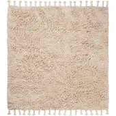 Ferm Living Amass Long Pile Tapis Rug (140 x 140 cm) | Off-White