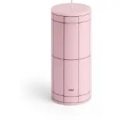 HAY Column Bougie Light Pink with Bordeaux Grid | Small
