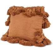 Safaary Coussin avec pompons tissé à la main Couleur sable