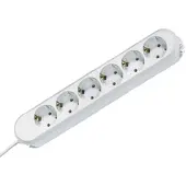 Bachmann Prise de table SMART, 6 prises, câble d'alimentation de 3,0 m, blanche, 1 pièce.