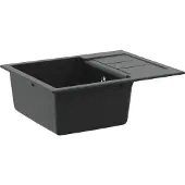 vidaXL Lavabo noir 620 x 500 mm 80% quartz et 20% résine