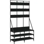 vidaXL Porte-vêtements et rangement des chaussures noir 100x40x184 cm