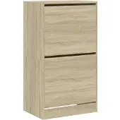 vidaXL Armoire à chaussures 2 tiroirs rabattables chêne sonoma