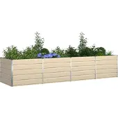 vidaXL Jardinière Ivoire 195 X 100 X 45 Cm Acier Galvanisé