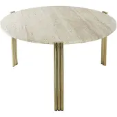 AYTM Table basse Tribus Gold Travertine | Ø80 cm