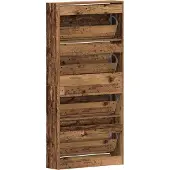 vidaXL Armoire à chaussures avec porte Bois ancien 80 x 21 x 163.5 cm