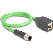 DeLOCK M12 Kabel D-kodiert 4 Pin St. zu RJ45 Bu.PUR(TPU)0,5m