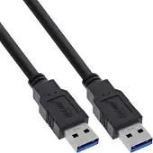 InLine 35250 Câble USB 3.0, A à A, noir, 5m