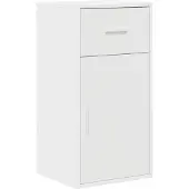 vidaXL Bureau d'angle avec tiroirs et étagère, blanc, 102 x 88 x 75 cm