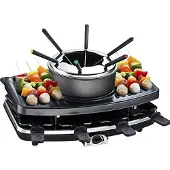 Continental Edison FD12881 Raclette et fondue 8 personnes - Noir