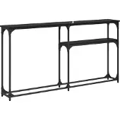 vidaXL TableConsole Chêne noir 146 x 22.5 x 75 cm Bois d'ingénierie