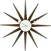 Vitra Sunburst Horloge Murale Walnut
