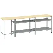vidaXL , ensemble de 3 établis de travail, beige et gris, en acier avec revêtement par poudre
