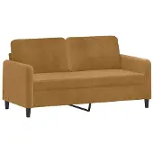 vidaXL Canapé 2 places marron 140 cm velours