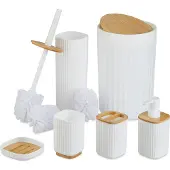 Relaxdays 6x accessoires-salle-de-bain