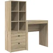 vidaXL Bureau en bois imitation chêne Sonoma, 115,5 x 40 x 127 cm, lot de 2.