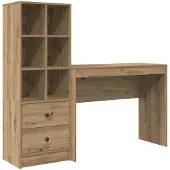 vidaXL Bureau en bois imitation chêne artisanal, 145,5 x 40 x 127 cm, lot de 2.