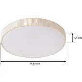 LINDBY Plafonnier , Zylo, dimmable, Beige, Salon / séjour, Plastique