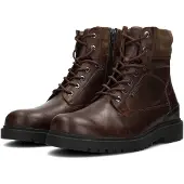 PS Poelman Bottines à lacets 'Toni' brun foncé