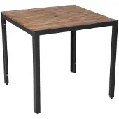 Bolero Table carrée en bois d'acacia, pieds en acier, 800 x 800 x 740 mm