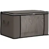 vidaXL Boîte de rangement avec fenêtre latérale transparente, gris