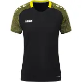 Jako T-Shirt Performance, Taille Femme:44, Coloris:noir/soft yellow