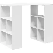 vidaXL Bureau avec étagère Blanc 90 x 50 x 75 cm Bois d'ingénierie