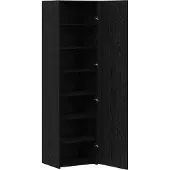 vidaXL Meuble haut noir imitation chêne, 50 x 42,5 x 185 cm