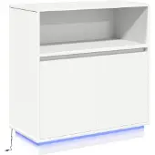 vidaXL Buffet LED blanc 71 x 34,5 x 75 cm en aggloméré