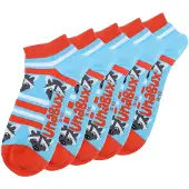 Unabux Chaussettes bleu clair / gris / rouge