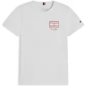 Tommy Hilfiger T-Shirt 'Outline Flag Logo' blanc
