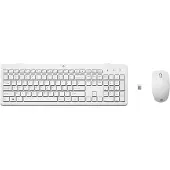 HP Souris et clavier sans fil 230 (combinaison), taille standard, sans fil, technologie RF, clavier à membrane, couleur blanche, souris incluse