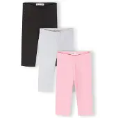 MINOTI Leggings gris clair / rose / noir