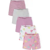 MINOTI Leggings gris chiné / lilas / mauve / rose / blanc
