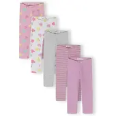 MINOTI Leggings gris chiné / lilas / rose clair / blanc