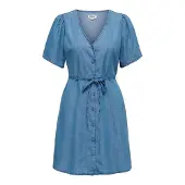 ONLY Robe-chemise 'ONLEVIDA-BEA' bleu denim