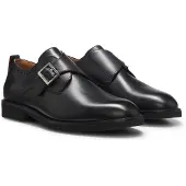HUGO Chaussures à boucles en cuir avec détails perforés