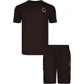 SikSilk Tenue d'intérieur brun foncé / jaune d'or / noir