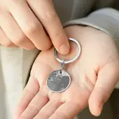 Yoursurprise Porte-clés photo personnalisé - rond - argenté