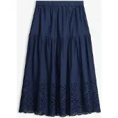 Bonprix Jupe midi 100% coton avec broderies anglaises