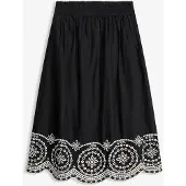 Bonprix Jupe midi à broderie anglaise, 100% coton