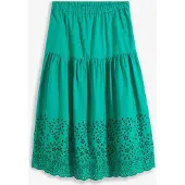 Bonprix Jupe midi 100% coton avec broderies anglaises