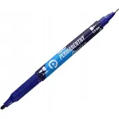 TETIS Marqueur permanent bleu avec 2 pointes rondes (12x)